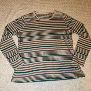Duluth Trading Company Long Sleeve Striped Shirt Size Large EUC